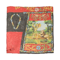Multicolor Silk Printed Square Foulard Scarf