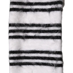 White Black Striped Skinny Neck Warmer Scarf