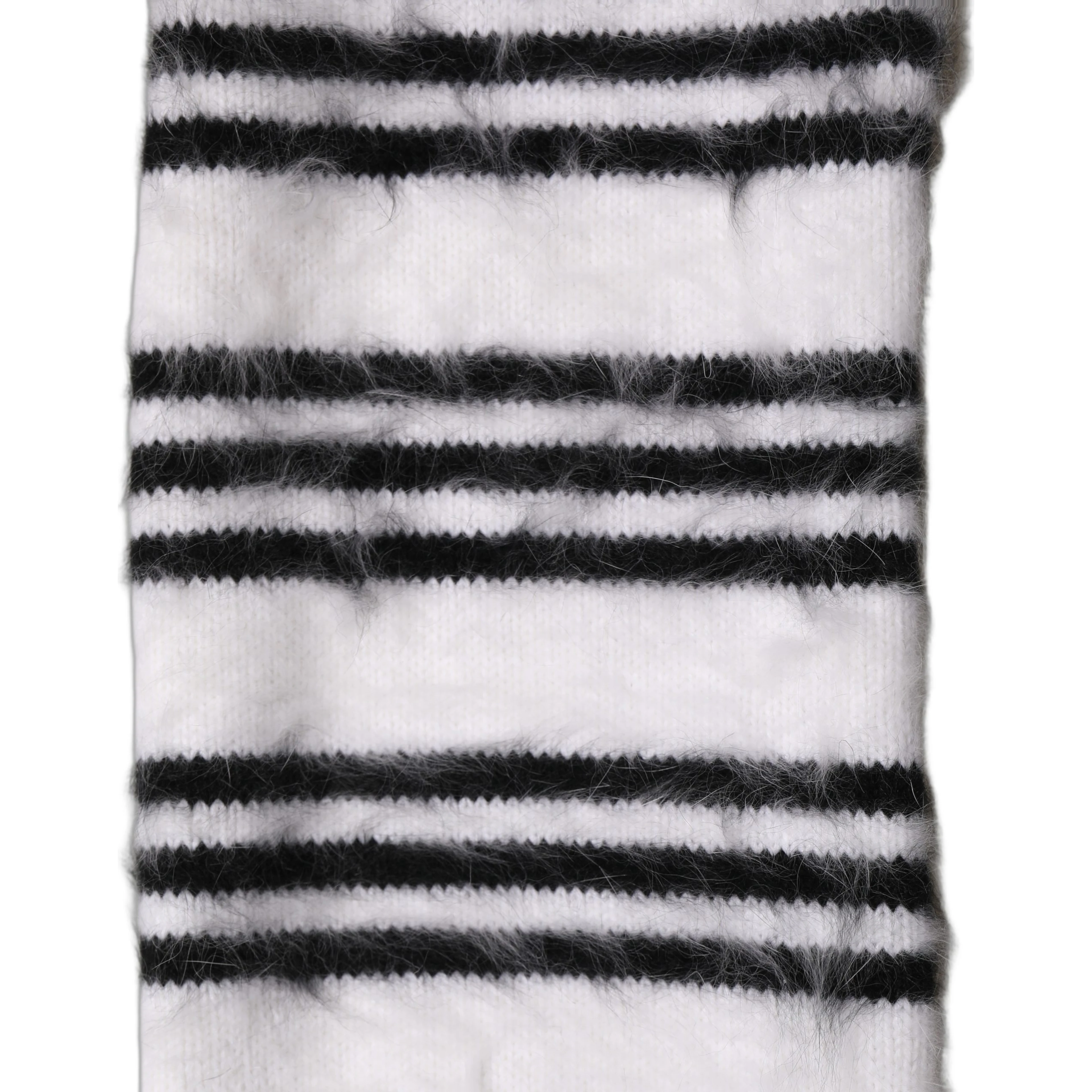 White Black Striped Skinny Neck Warmer Scarf