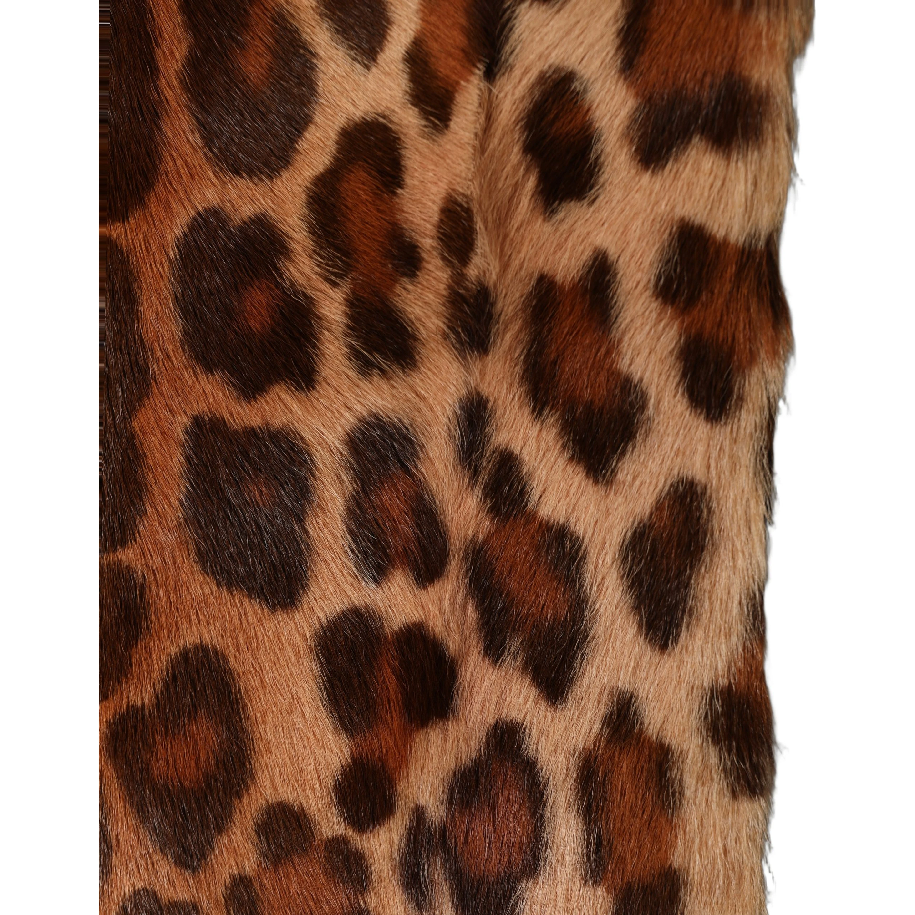 Brown Leopard Printed Goat Hair Shawl Scarf