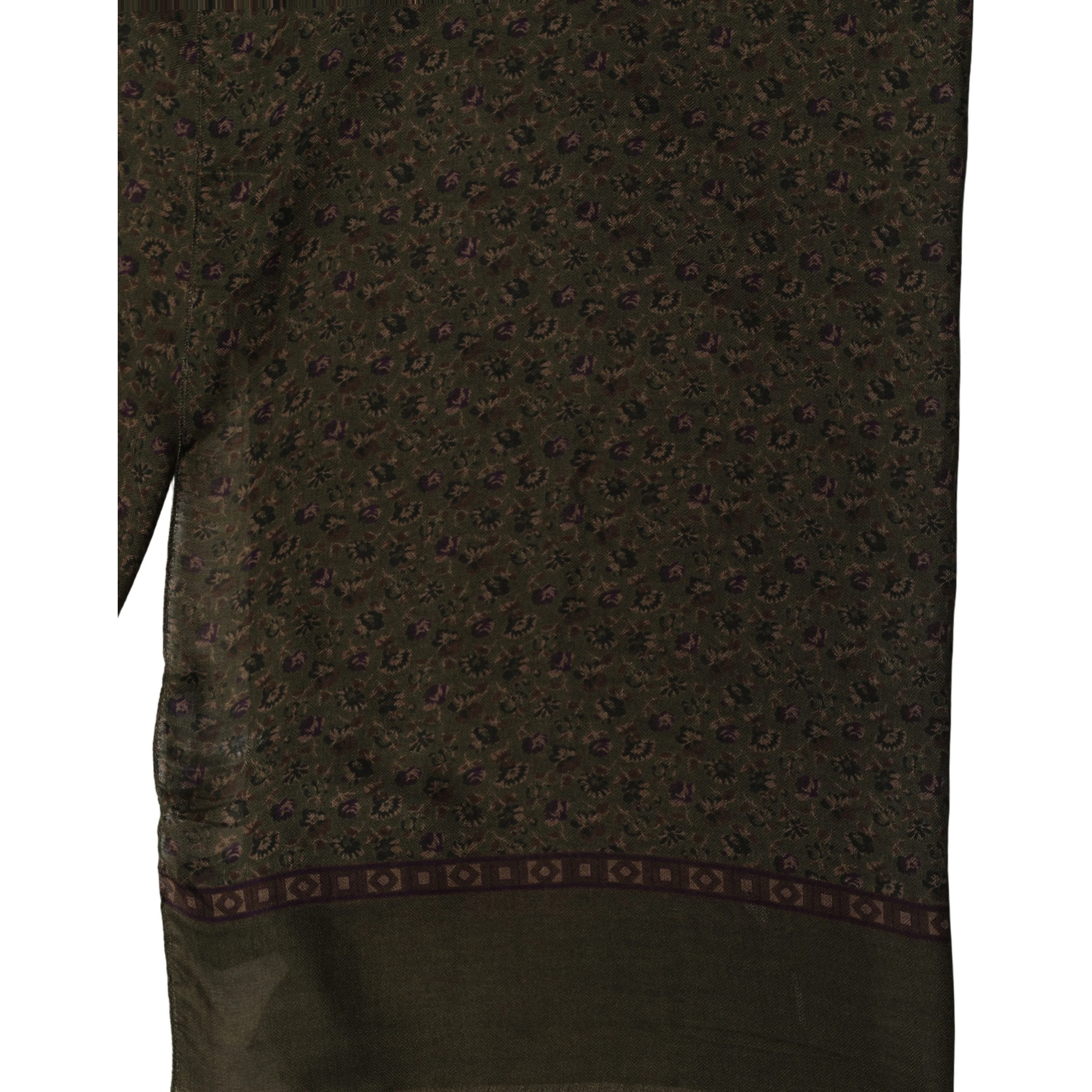 Olive Green Modal Floral Shawl Stole Scarf