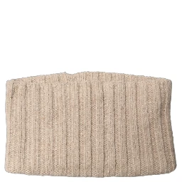 Light Beige Ribbed Knit Neck Warmer Scarf