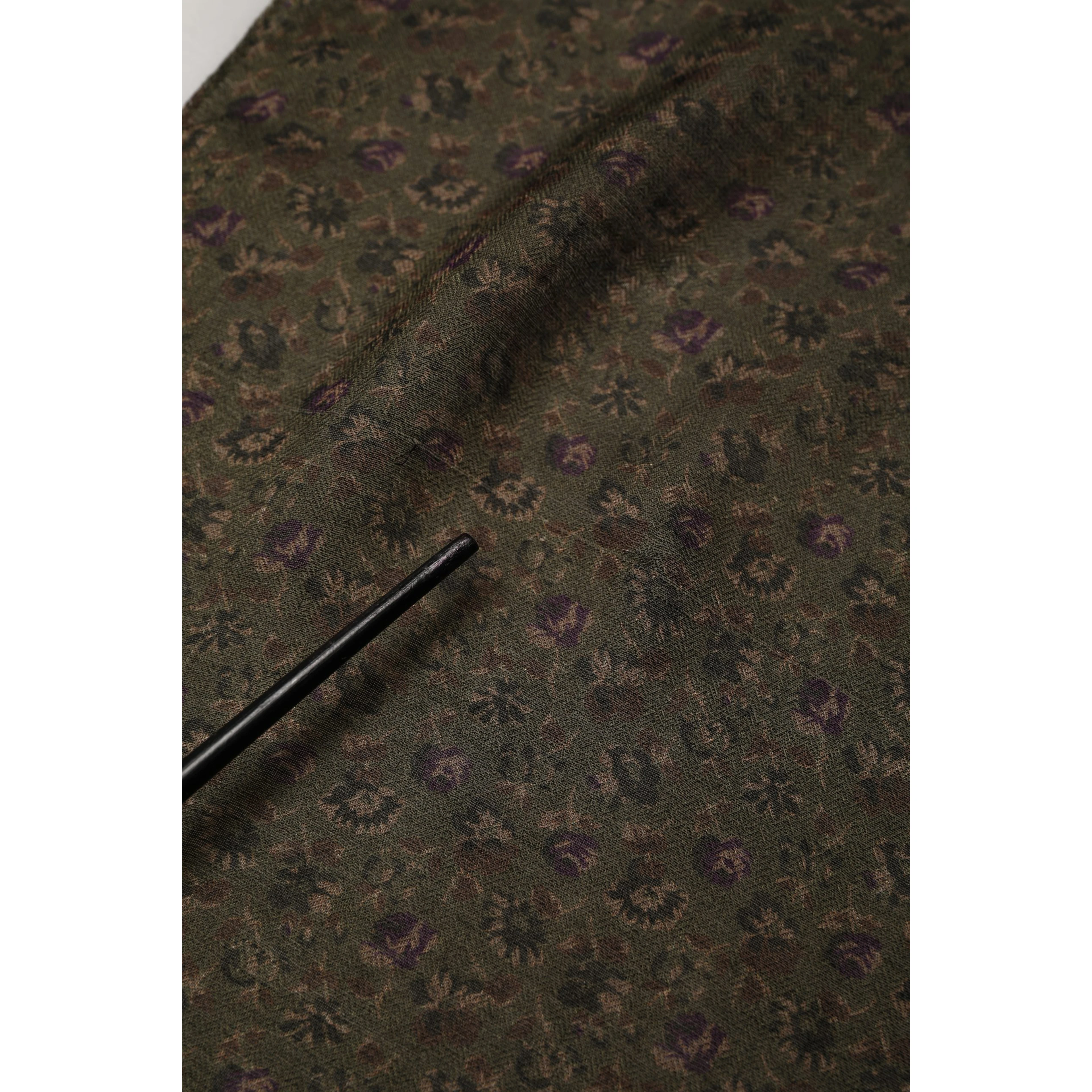 Olive Green Modal Floral Shawl Stole Scarf