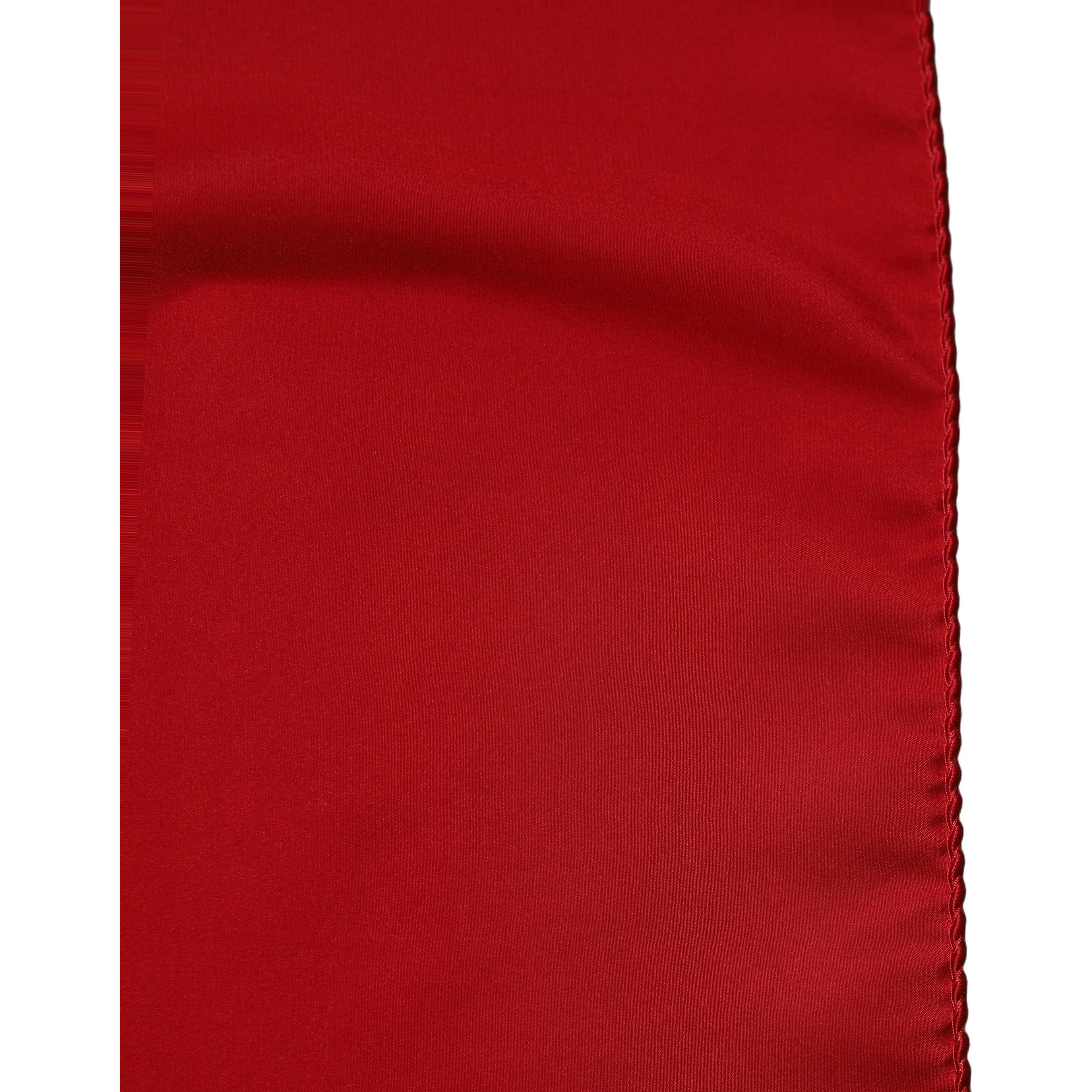 Red Satin Silk Foulard Handkerchief Scarf
