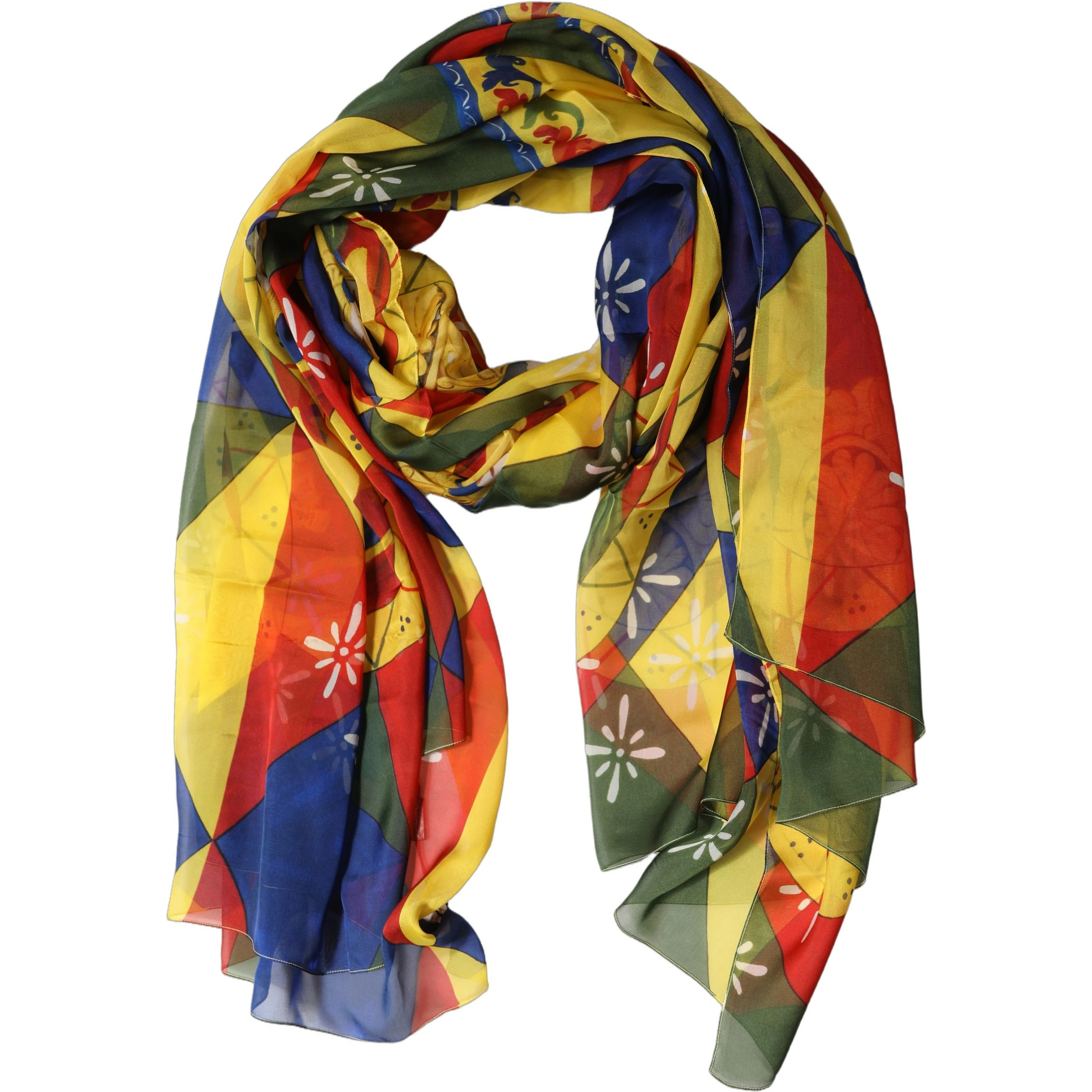 Multicolor Silk Printed Shawl Stole Scarf