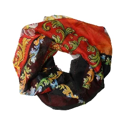 Multicolor Silk Printed Square Foulard Scarf