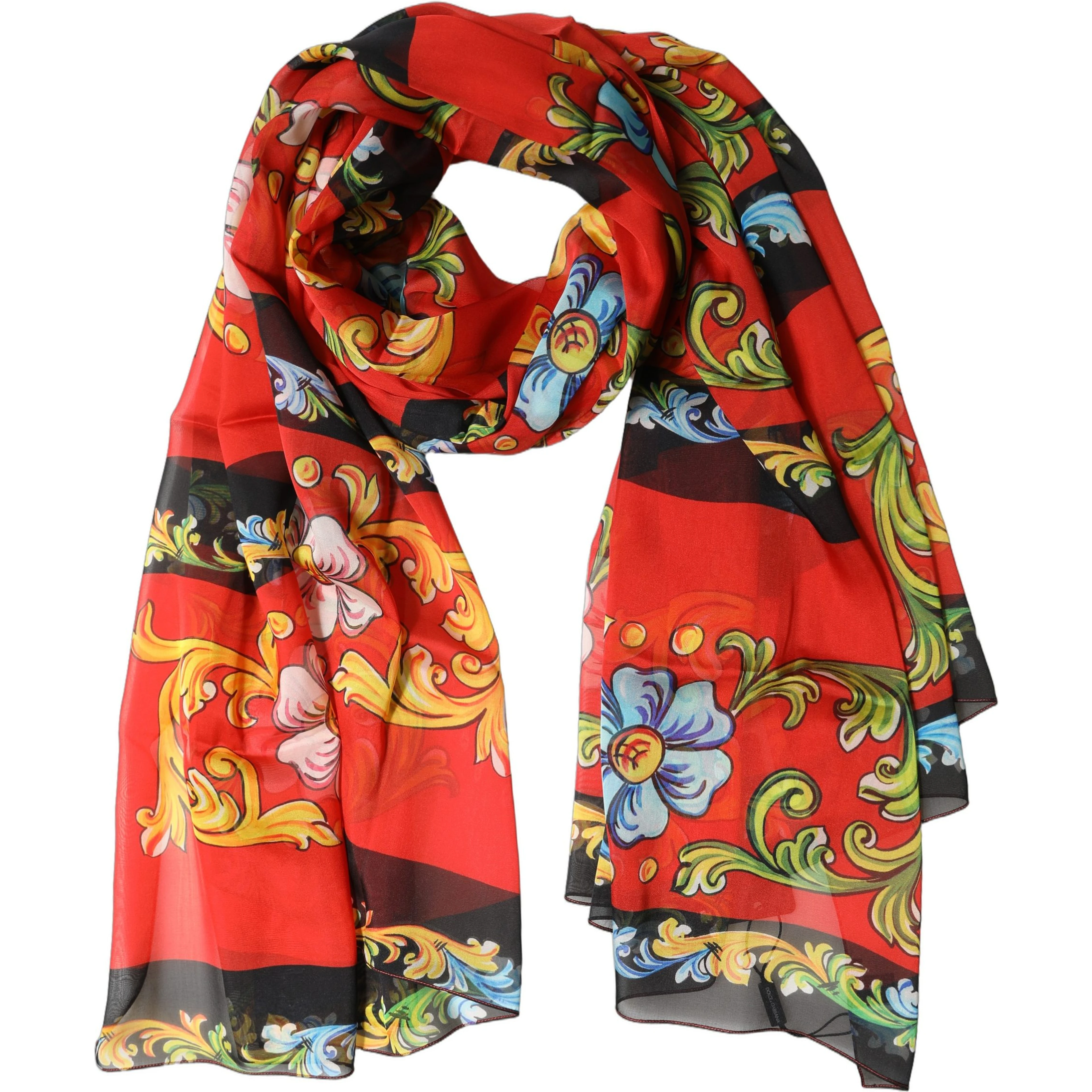 Multicolor Floral Silk Shawl Stole Scarf
