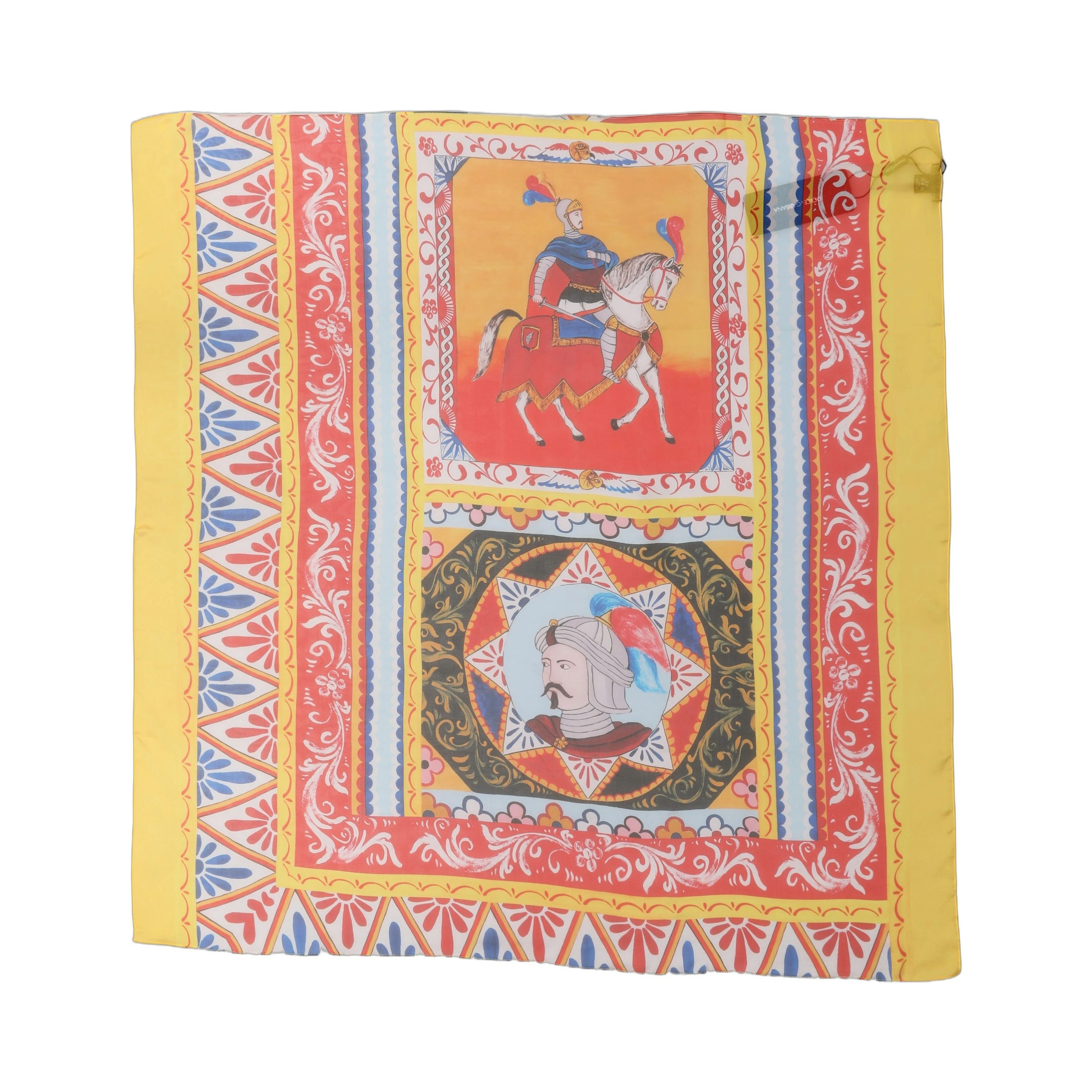 Multicolor Silk Printed Square Foulard Scarf