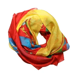 Multicolor Silk Printed Square Foulard Scarf