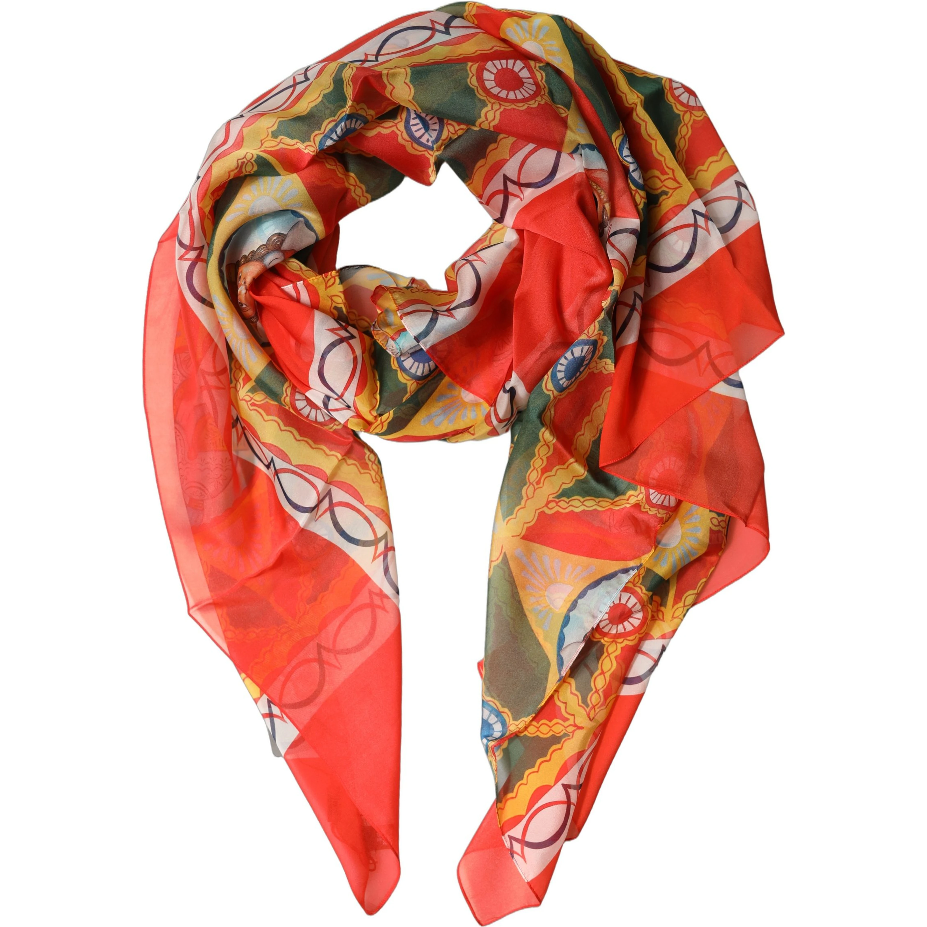 Multicolor Silk Printed Shawl Stole Scarf