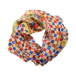 Multicolor Silk Carretto Foulard Scarf
