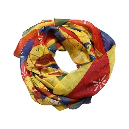 Multicolor Silk Printed Square Foulard Scarf