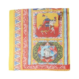 Multicolor Silk Printed Square Foulard Scarf