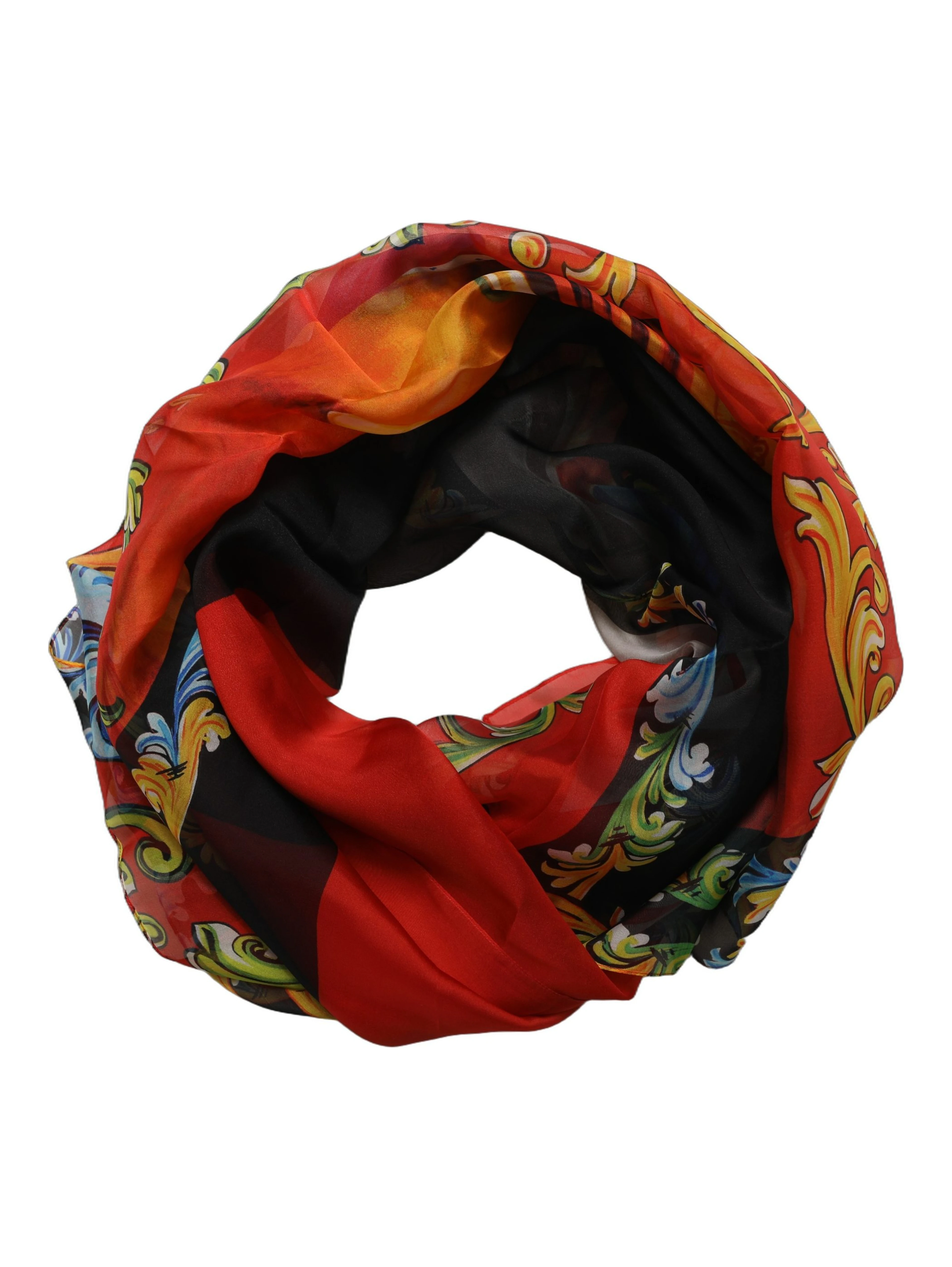 Multicolor Silk Printed Square Foulard Scarf