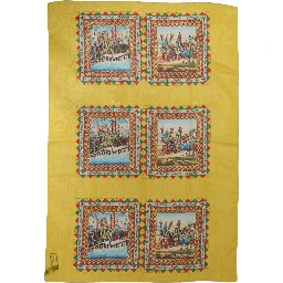 Yellow Silk Printed Shawl Stole Scarf
