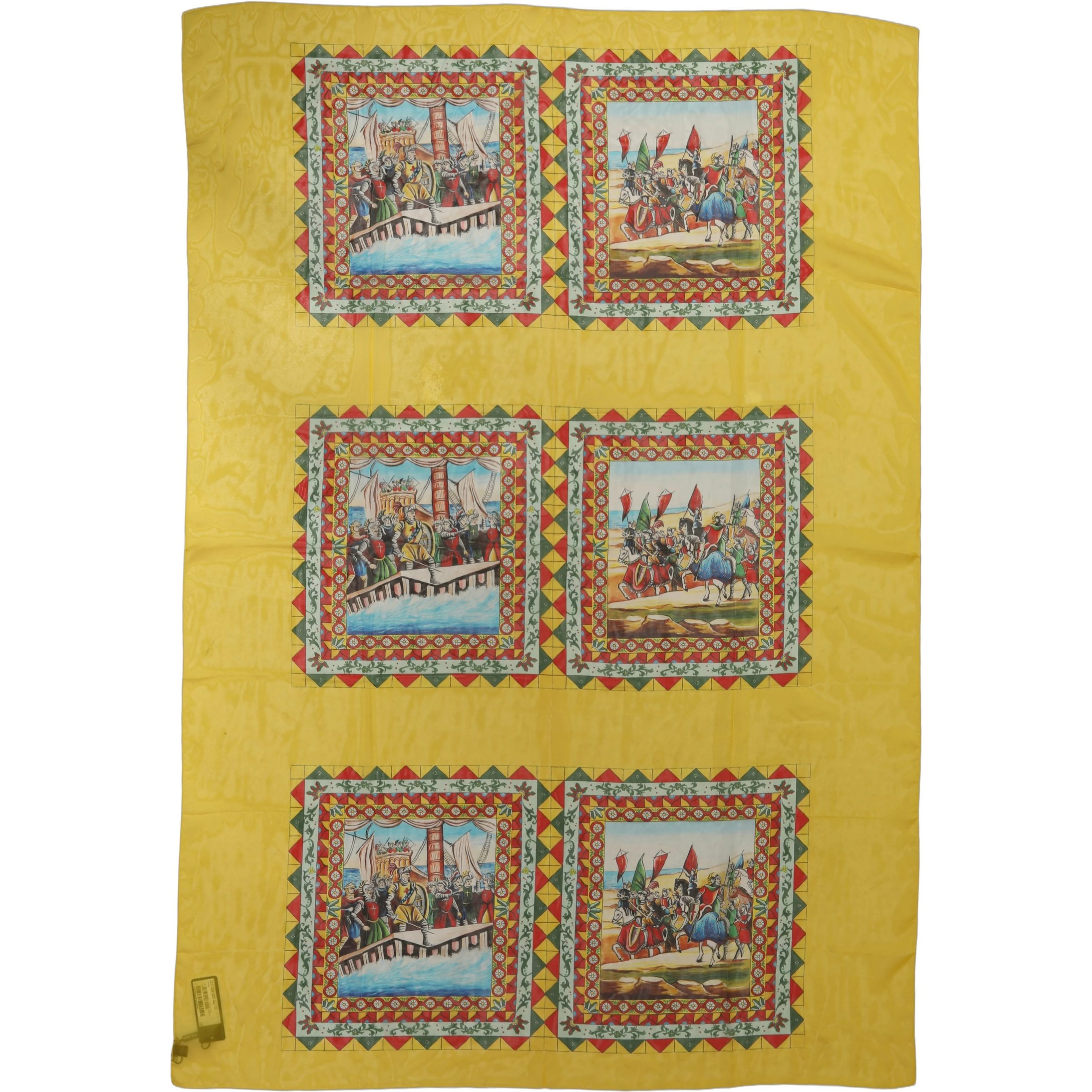 Yellow Silk Printed Shawl Stole Scarf