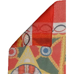 Multicolor Silk Printed Square Foulard Scarf
