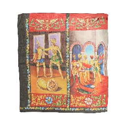 Multicolor Silk Printed Square Foulard Scarf