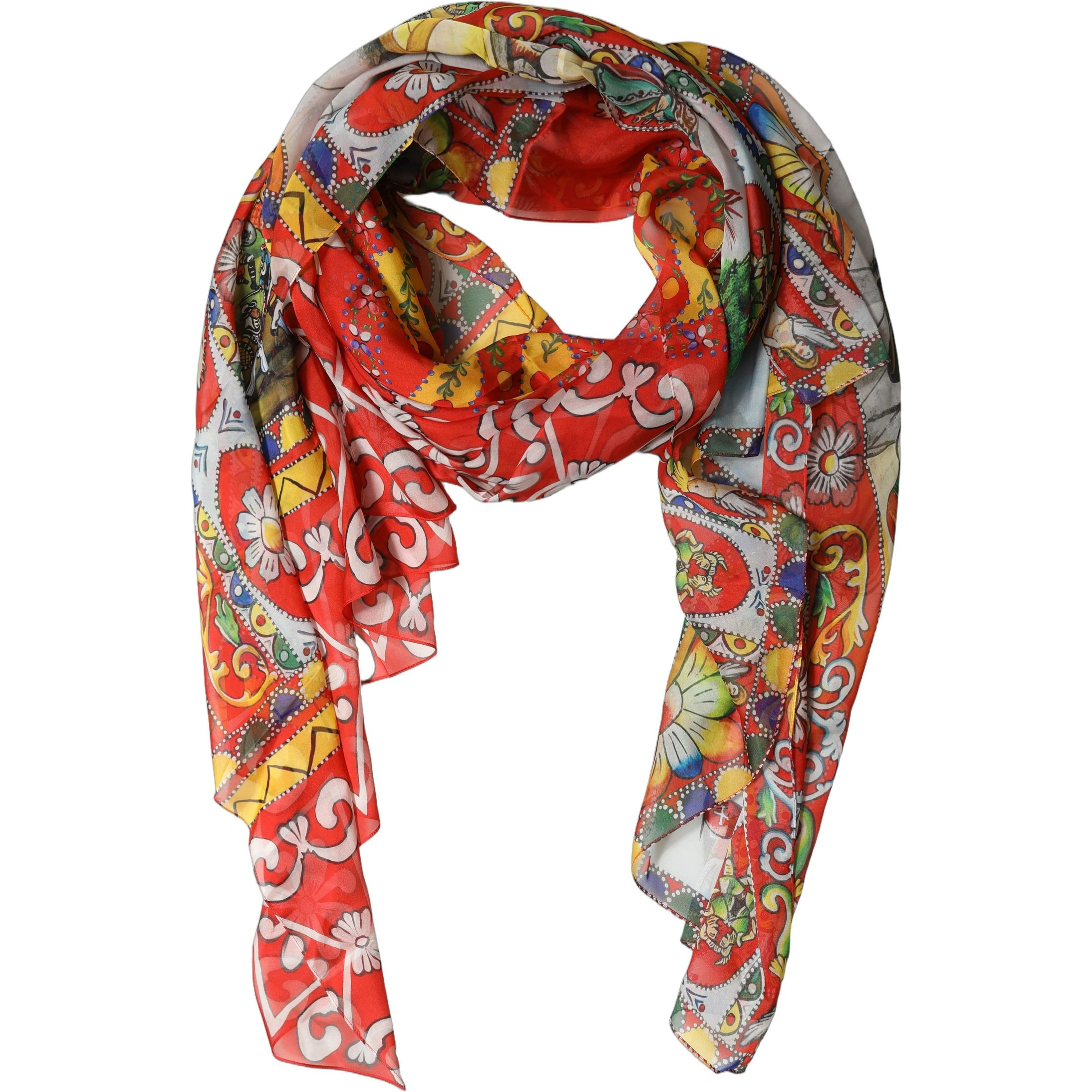 Multicolor Silk Printed Shawl Stole Scarf