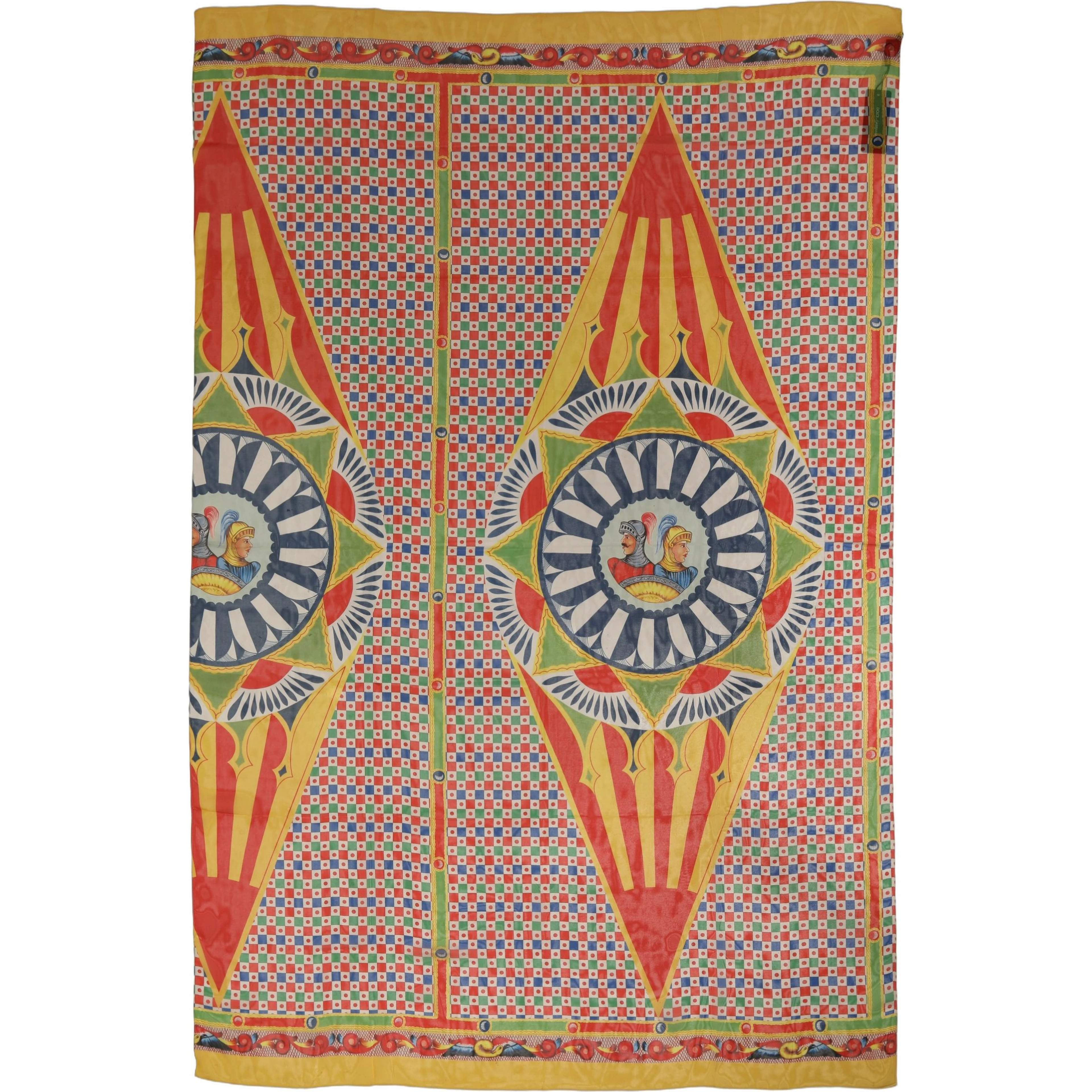 Multicolor Silk Carretto Print Stole Scarf