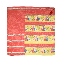 Multicolor Silk Printed Square Foulard Scarf
