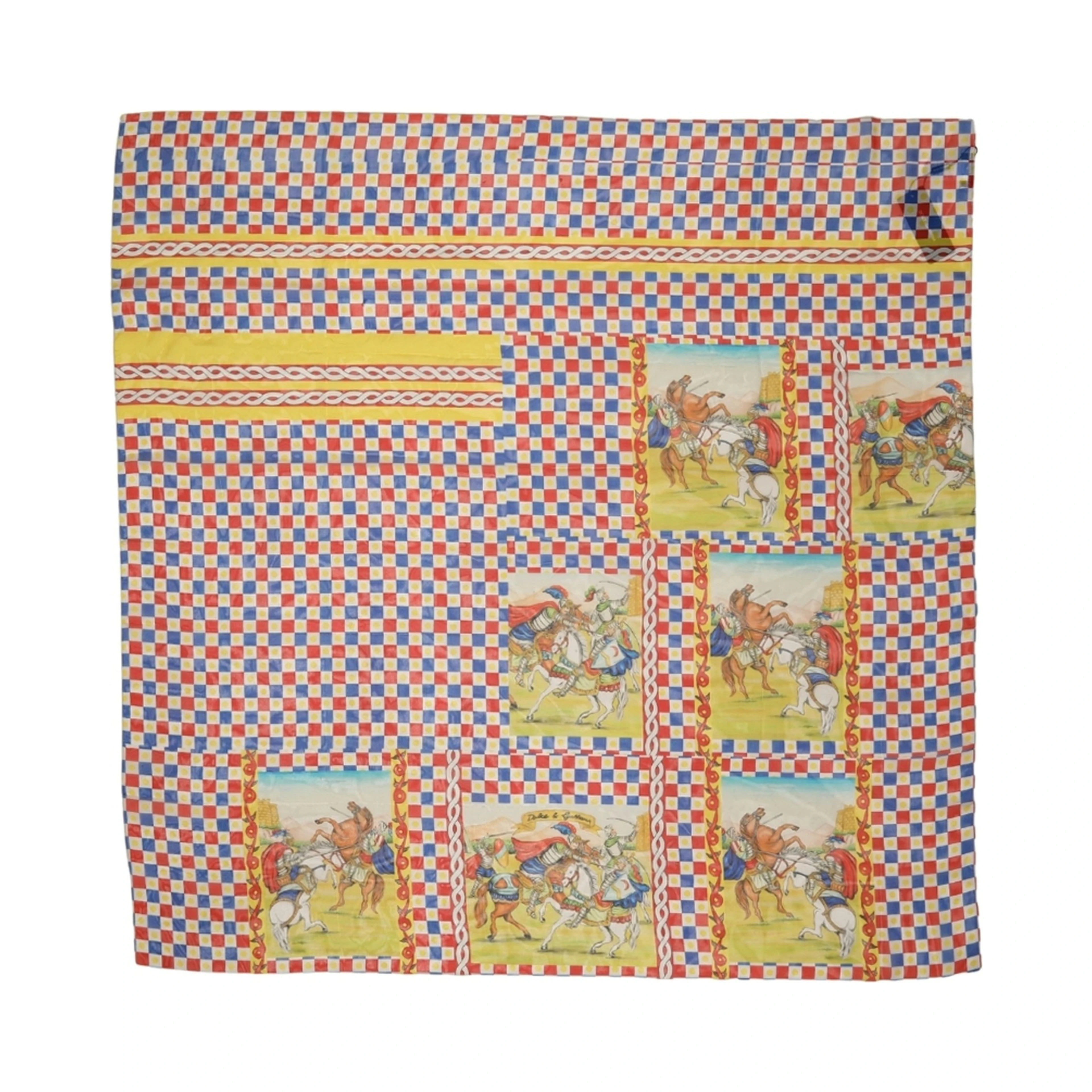Multicolor Silk Carretto Foulard Scarf