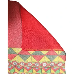Red Silk Geometric Print Shawl Stole Scarf