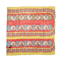 Multicolor Silk Carretto Print Foulard Scarf