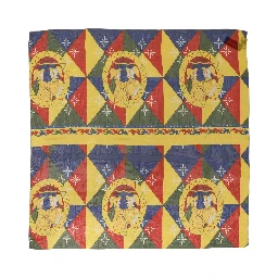 Multicolor Silk Printed Square Foulard Scarf