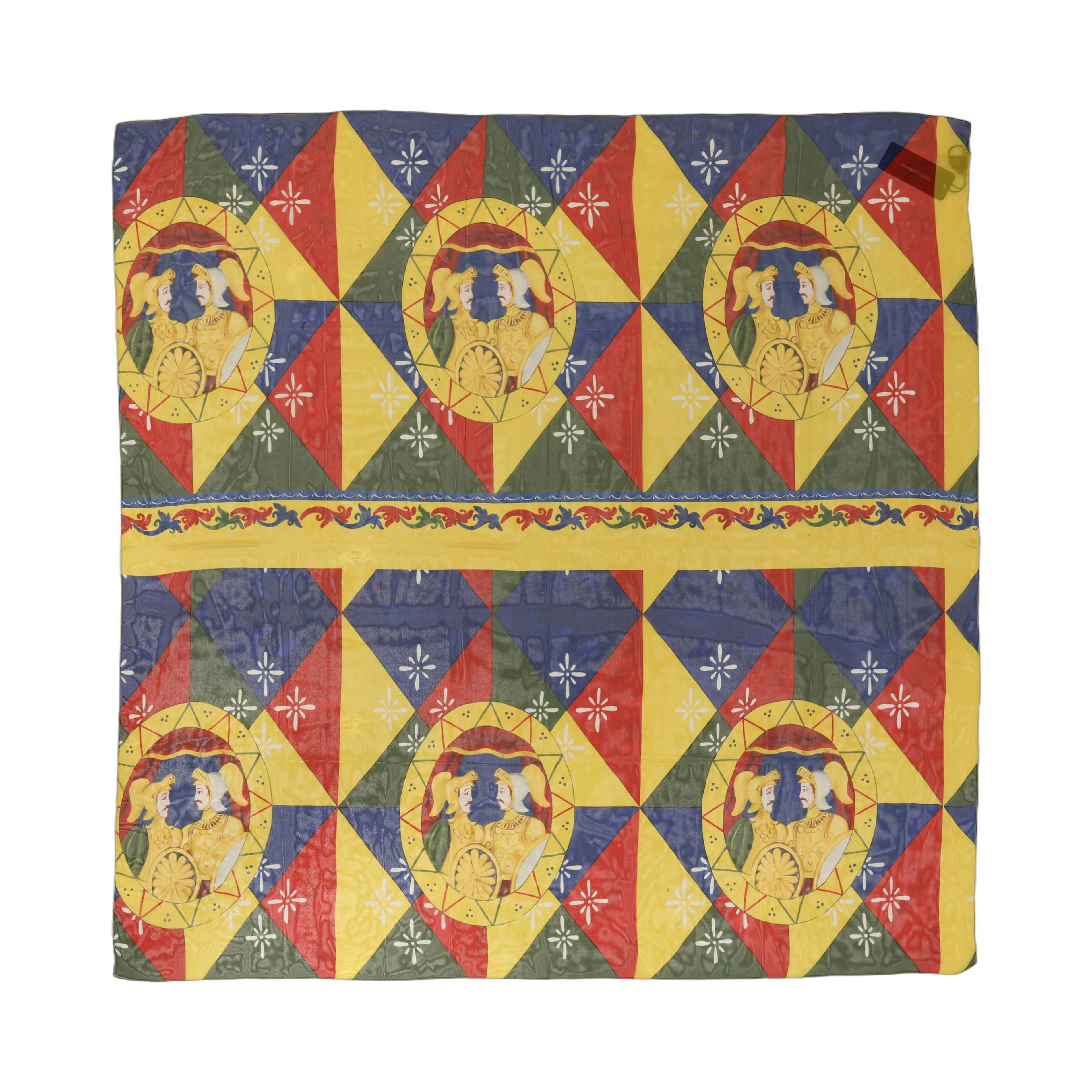 Multicolor Silk Printed Square Foulard Scarf