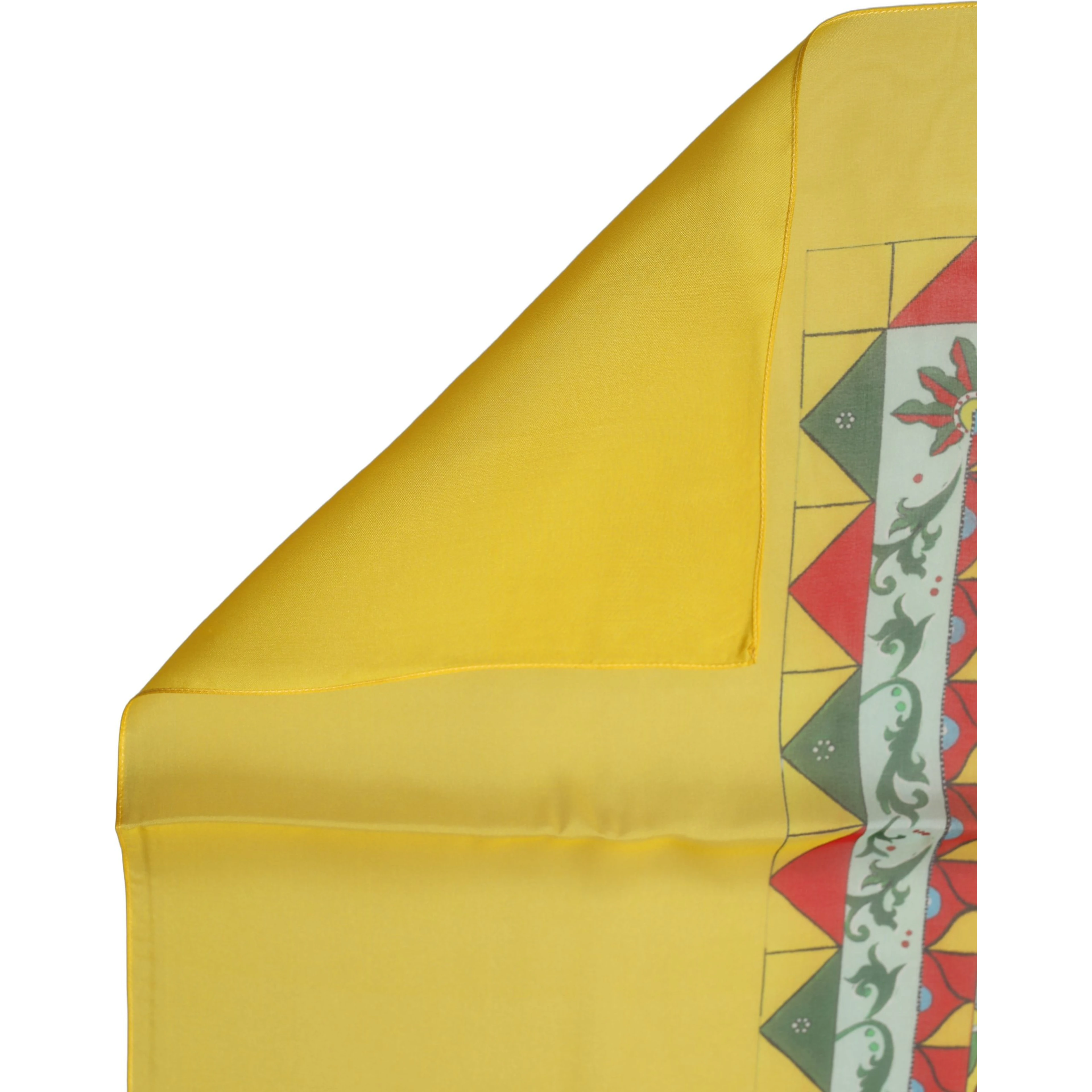 Yellow Silk Printed Shawl Stole Scarf