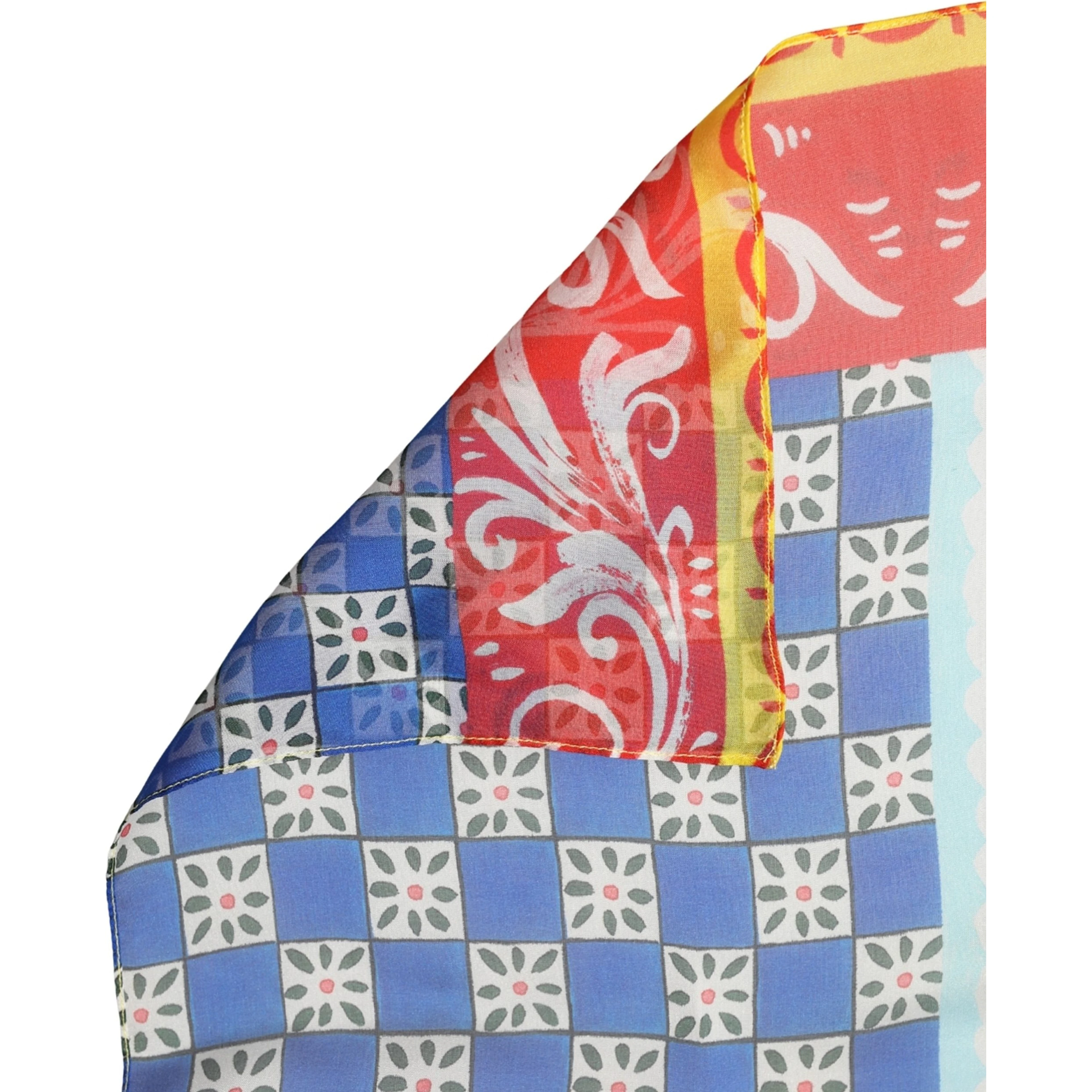 Multicolor Silk Carretto Shawl Stole Scarf