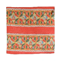 Multicolor Silk Printed Square Foulard Scarf