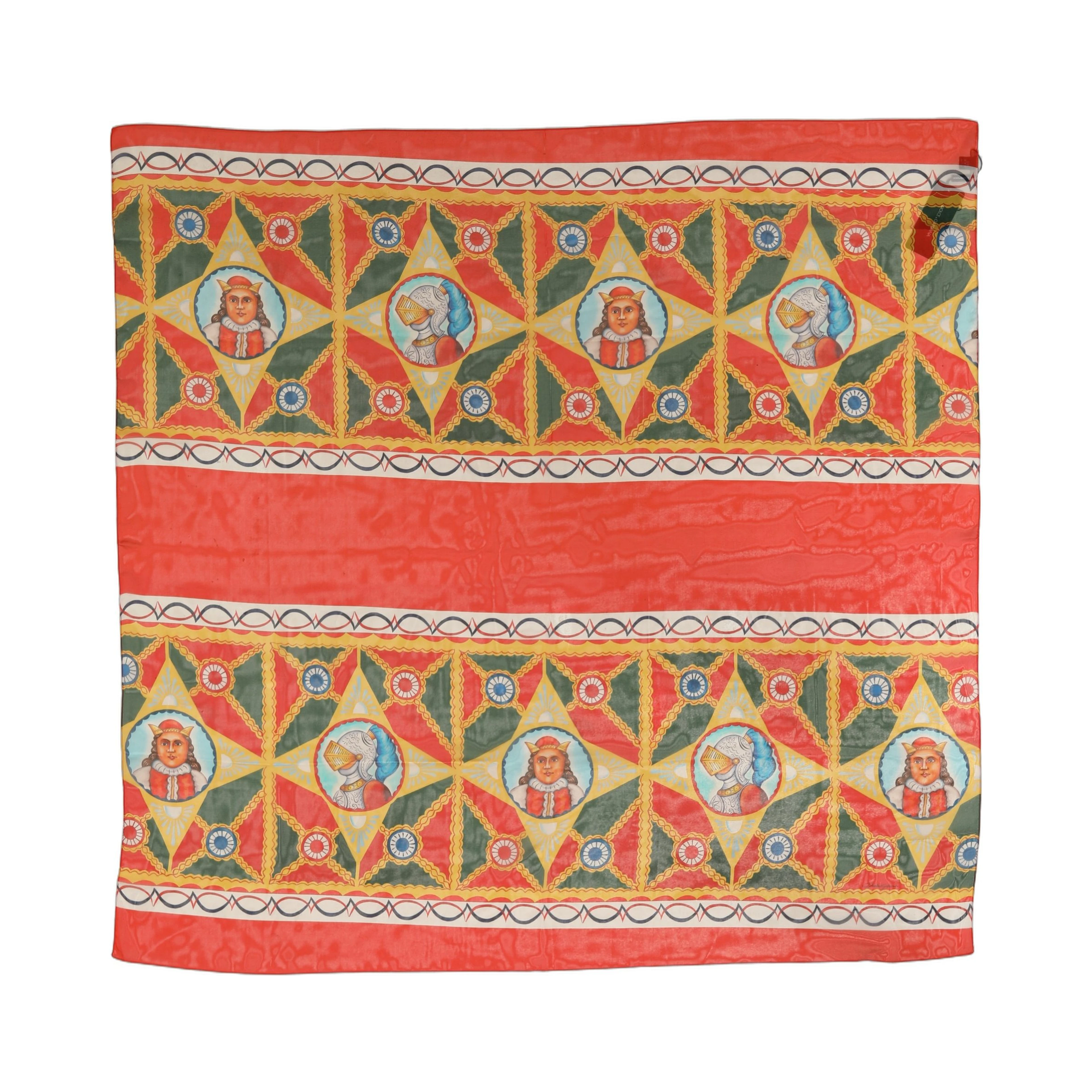 Multicolor Silk Printed Square Foulard Scarf