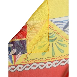 Multicolor Silk Printed Square Foulard Scarf