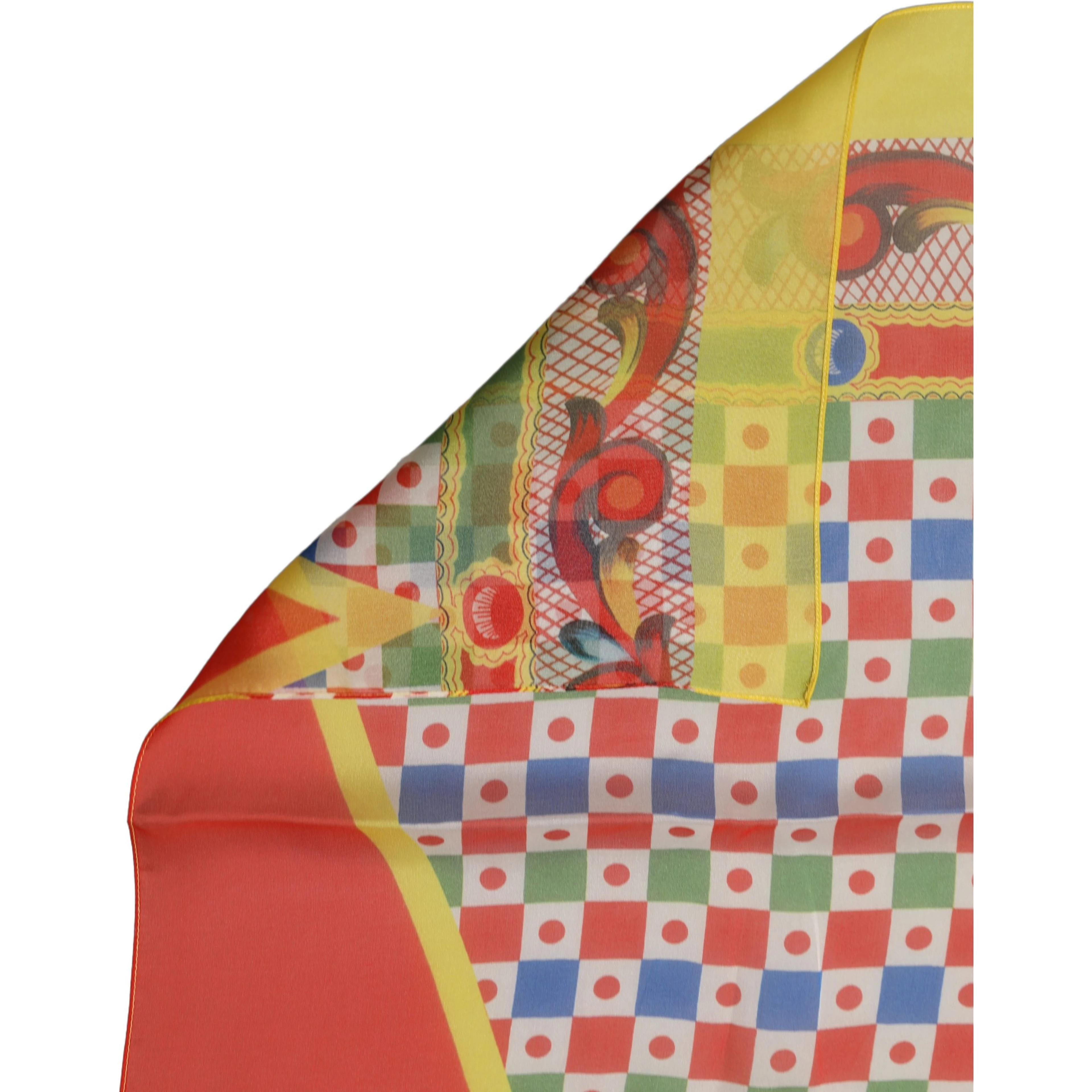 Multicolor Silk Carretto Print Stole Scarf