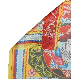 Multicolor Silk Printed Square Foulard Scarf