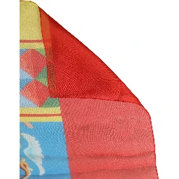 Multicolor Silk Printed Square Foulard Scarf