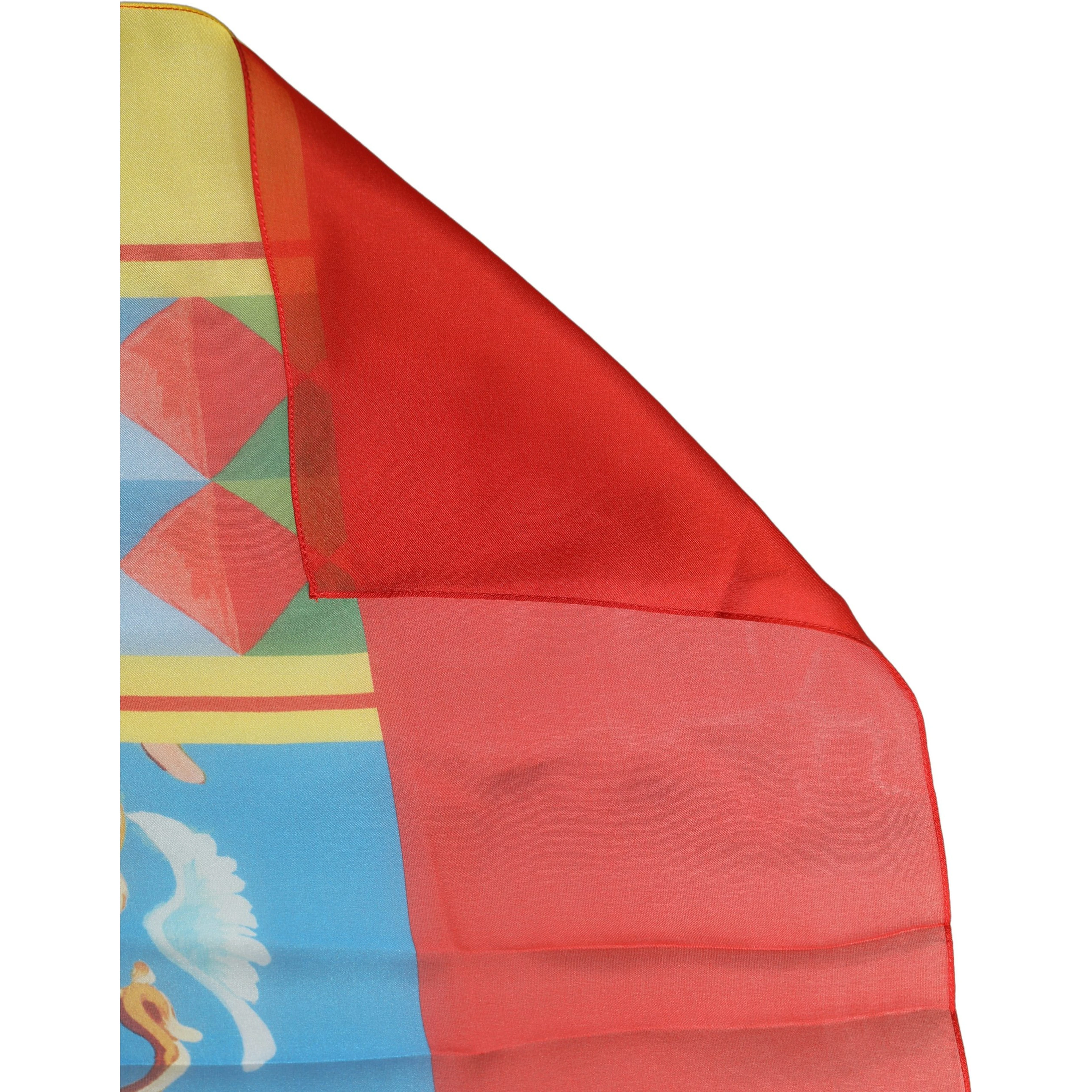 Multicolor Silk Printed Square Foulard Scarf