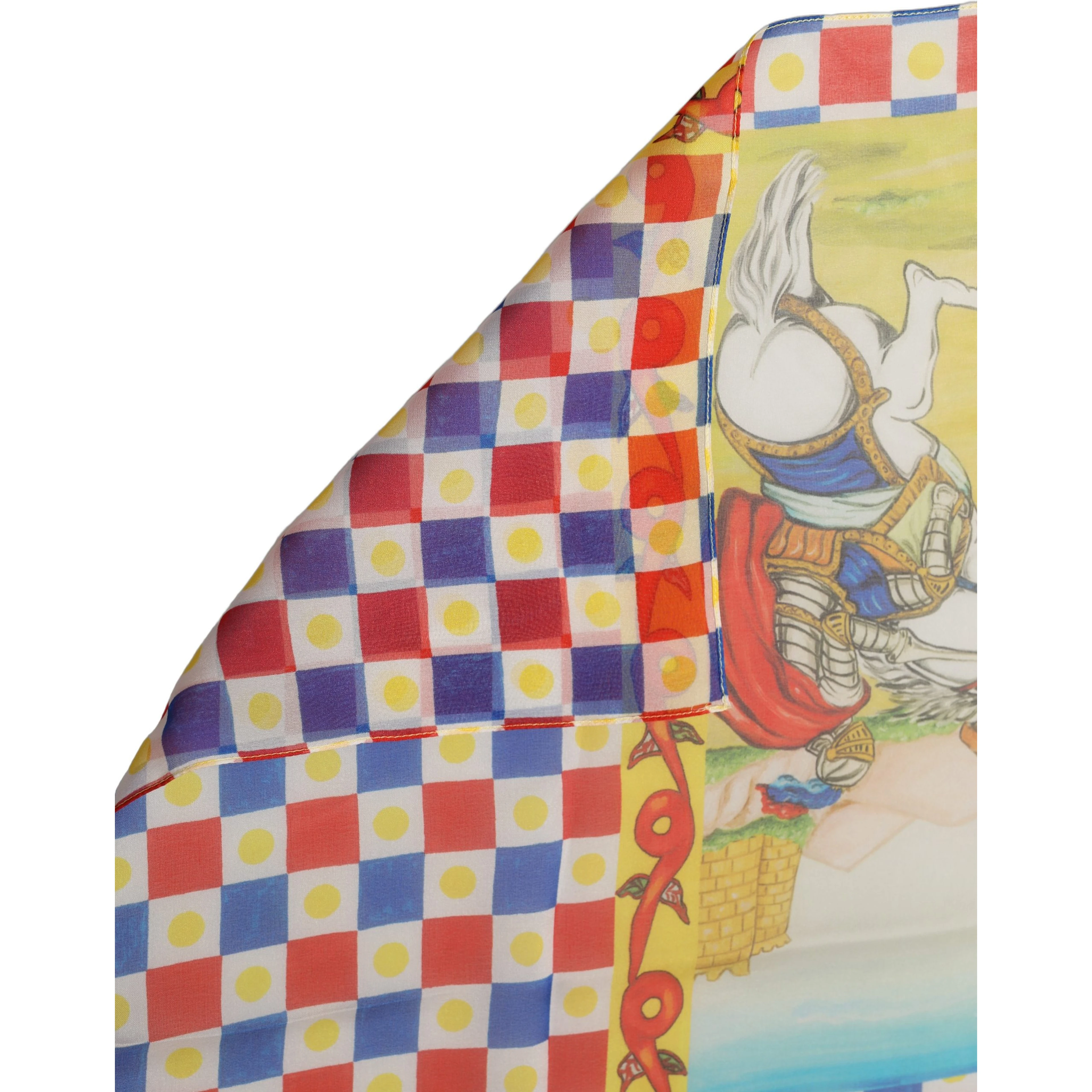 Multicolor Silk Carretto Foulard Scarf