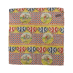 Multicolor Silk Carretto Foulard Scarf