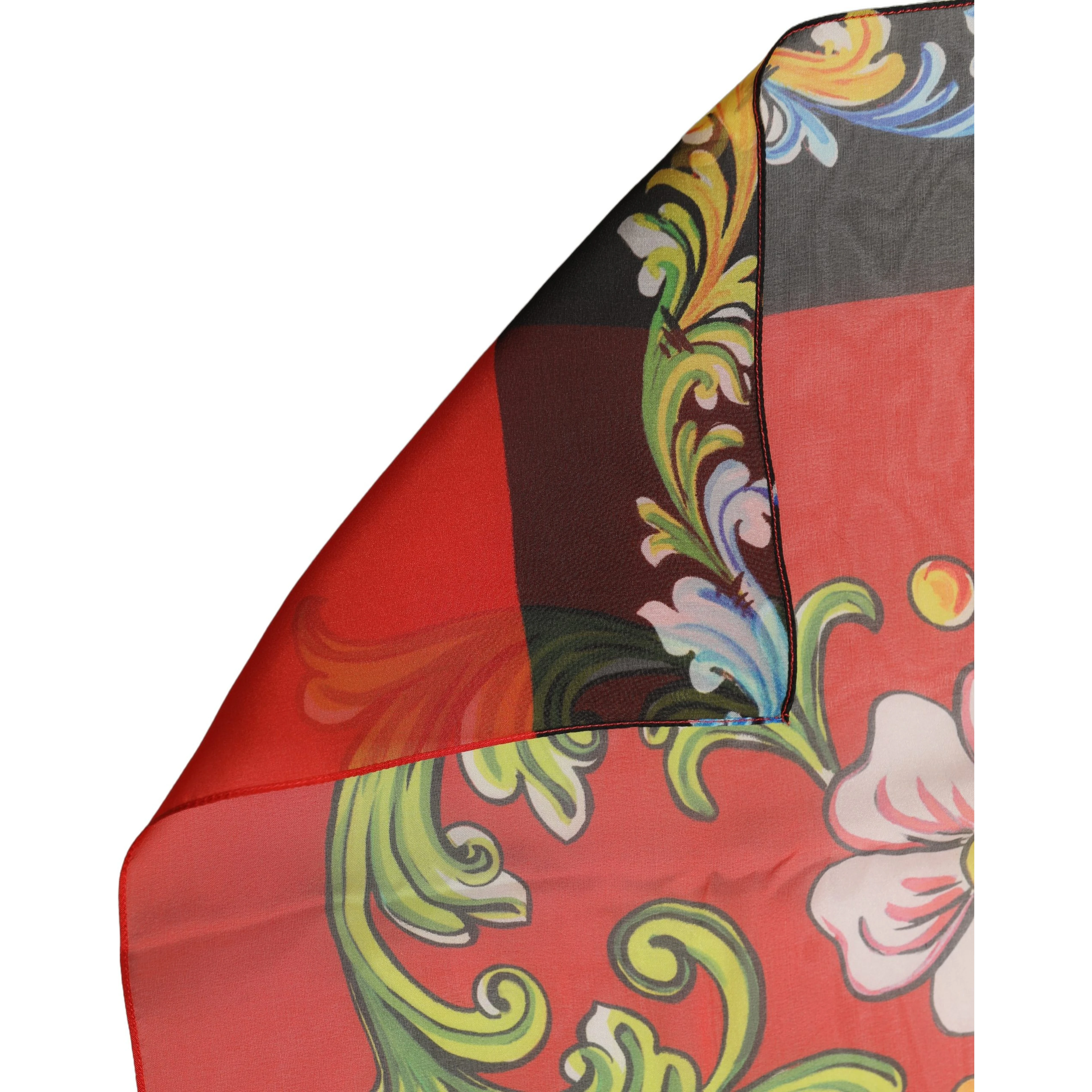 Multicolor Floral Silk Shawl Stole Scarf