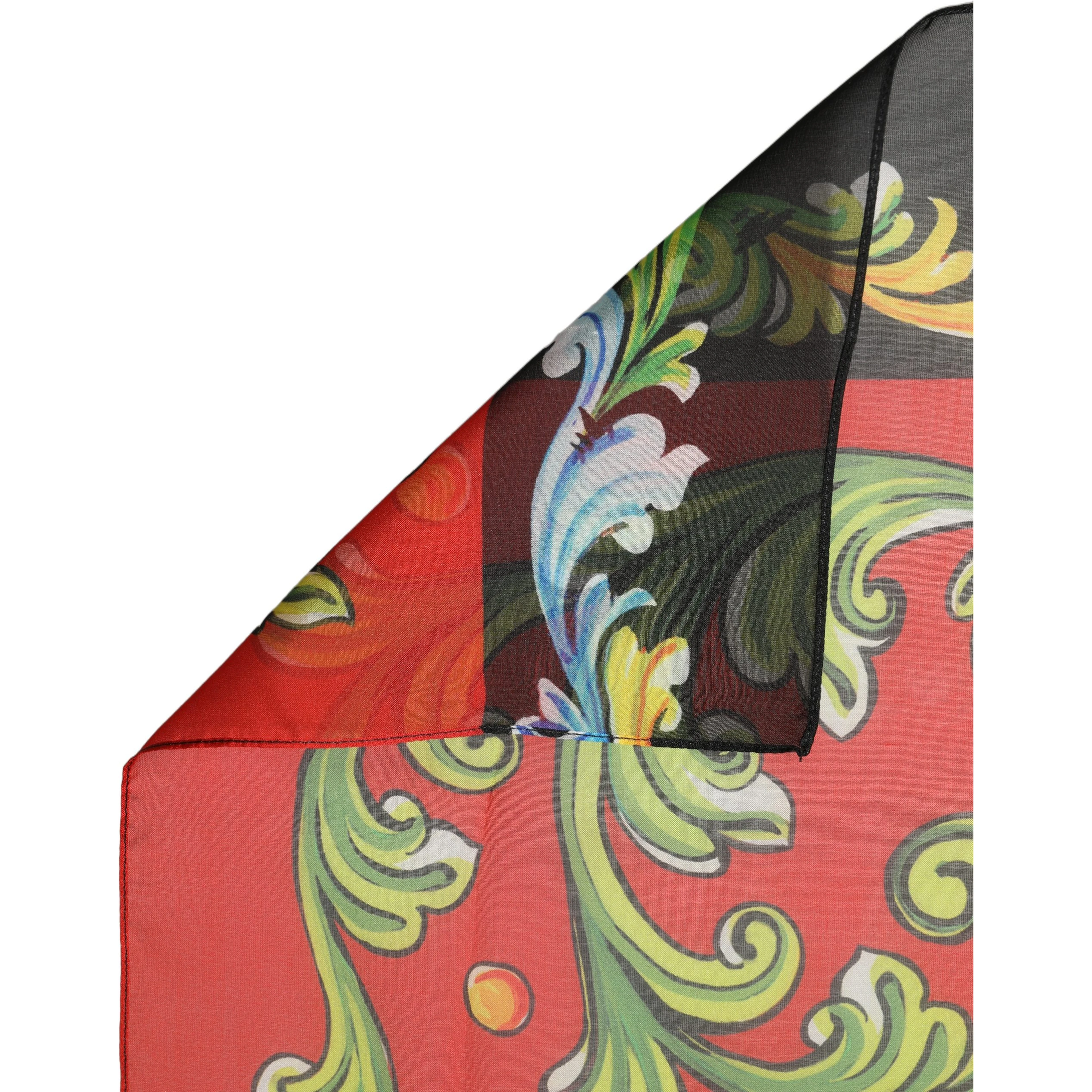 Multicolor Silk Printed Square Foulard Scarf