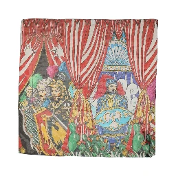 Multicolor Silk Printed Square Foulard Scarf