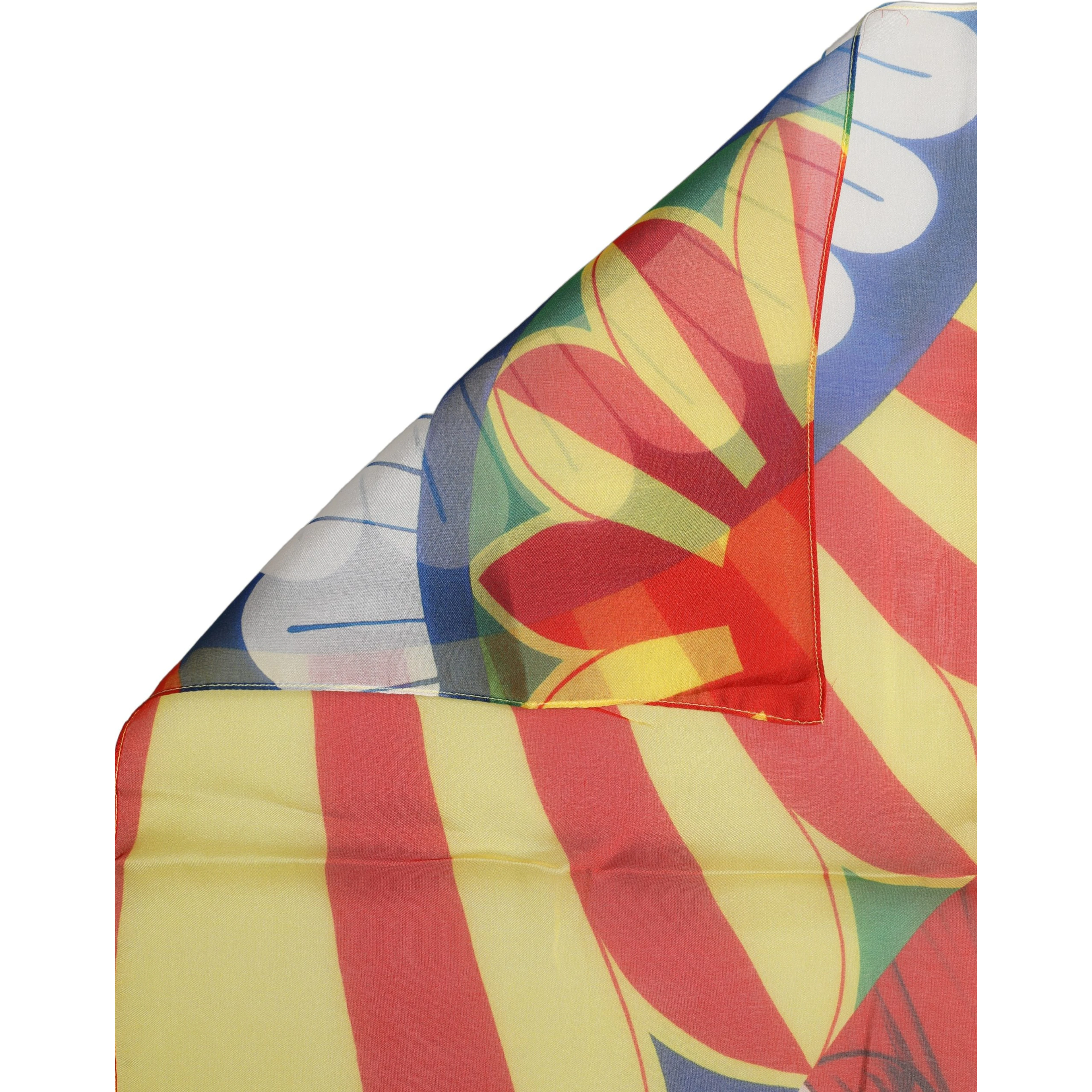 Multicolor Silk Carretto Foulard Scarf