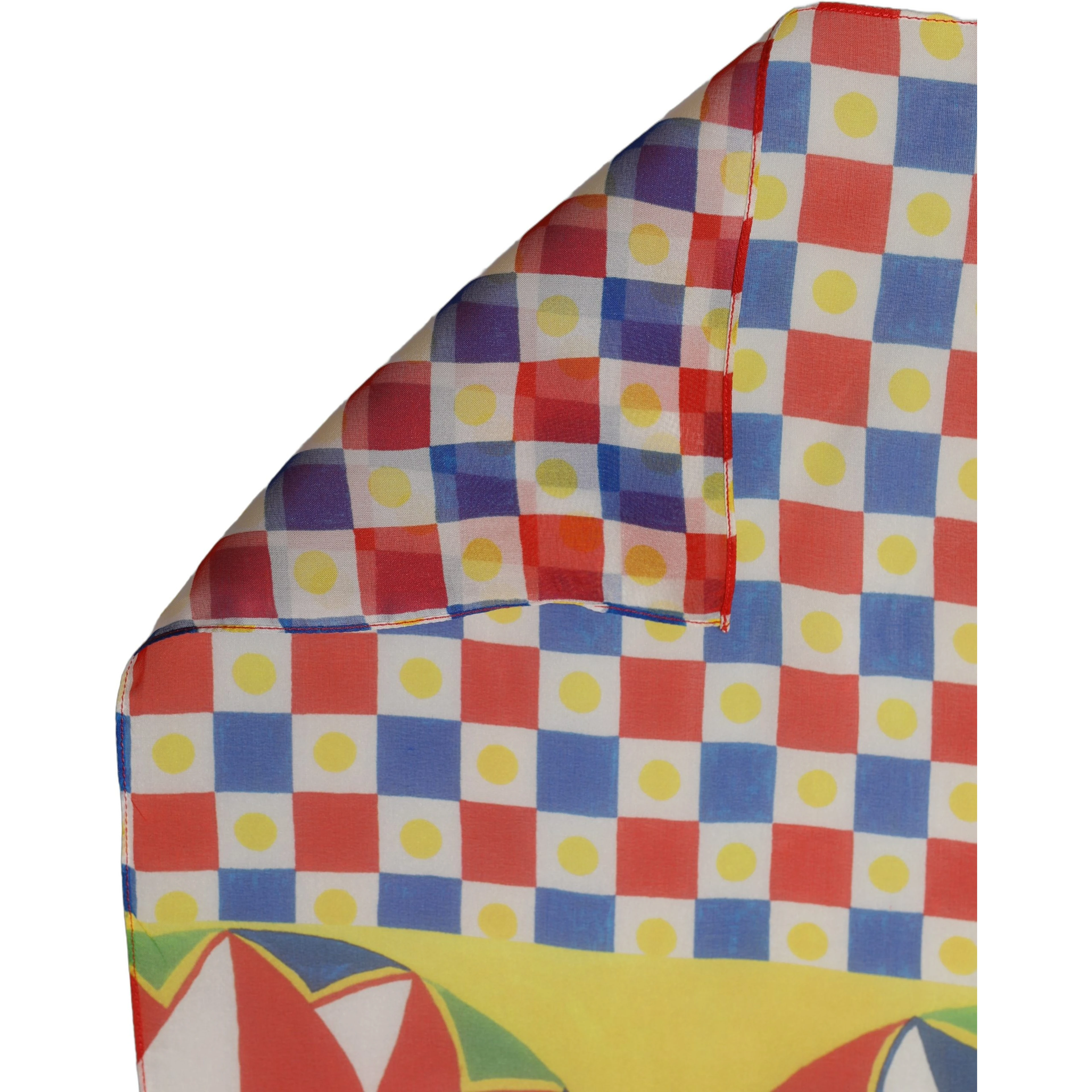 Multicolor Silk Carretto Foulard Scarf