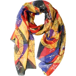 Multicolor Silk Printed Shawl Stole Scarf