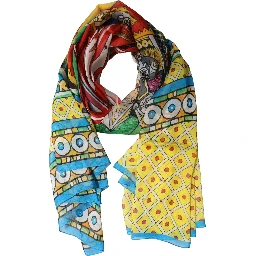 Multicolor Silk Printed Shawl Stole Scarf
