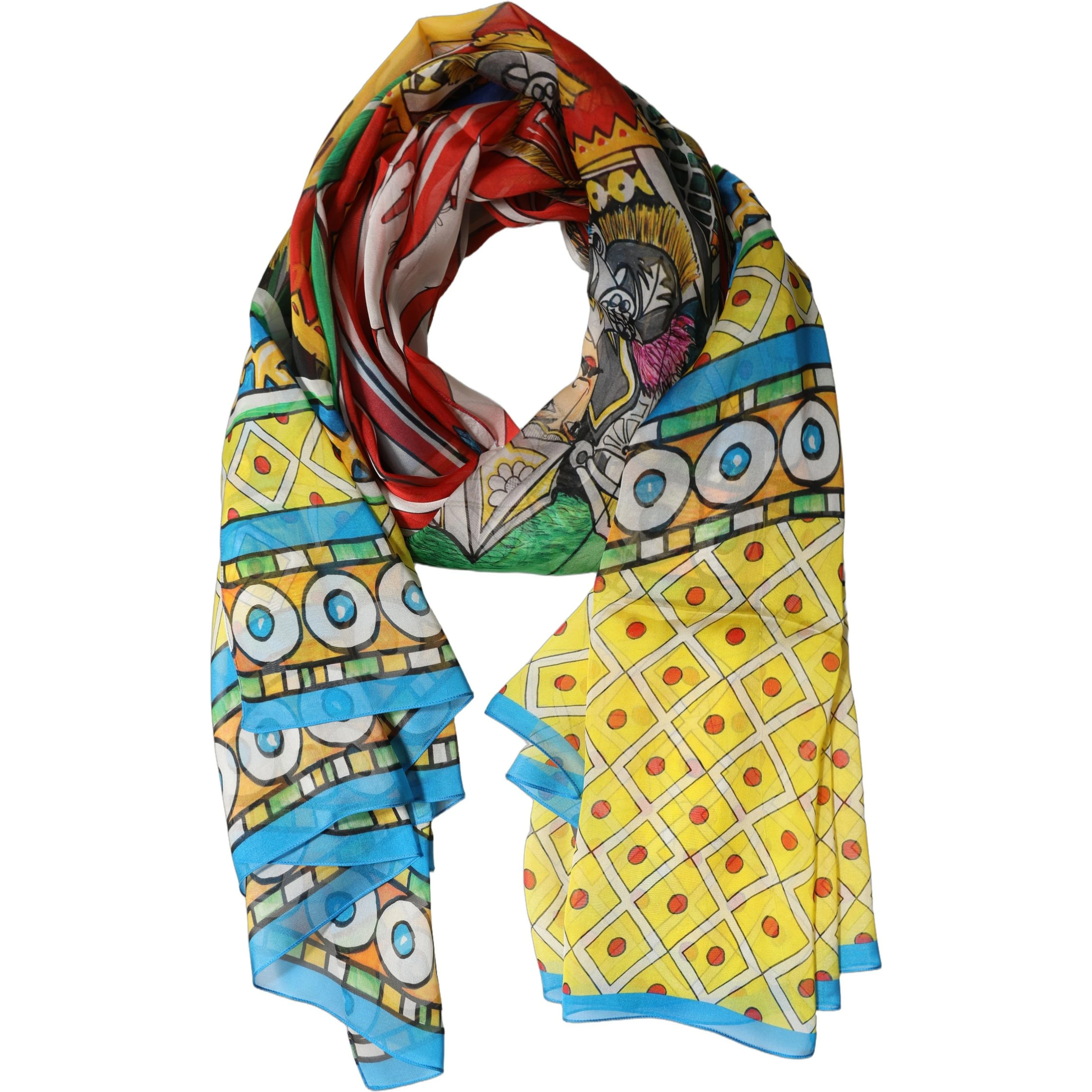 Multicolor Silk Printed Shawl Stole Scarf