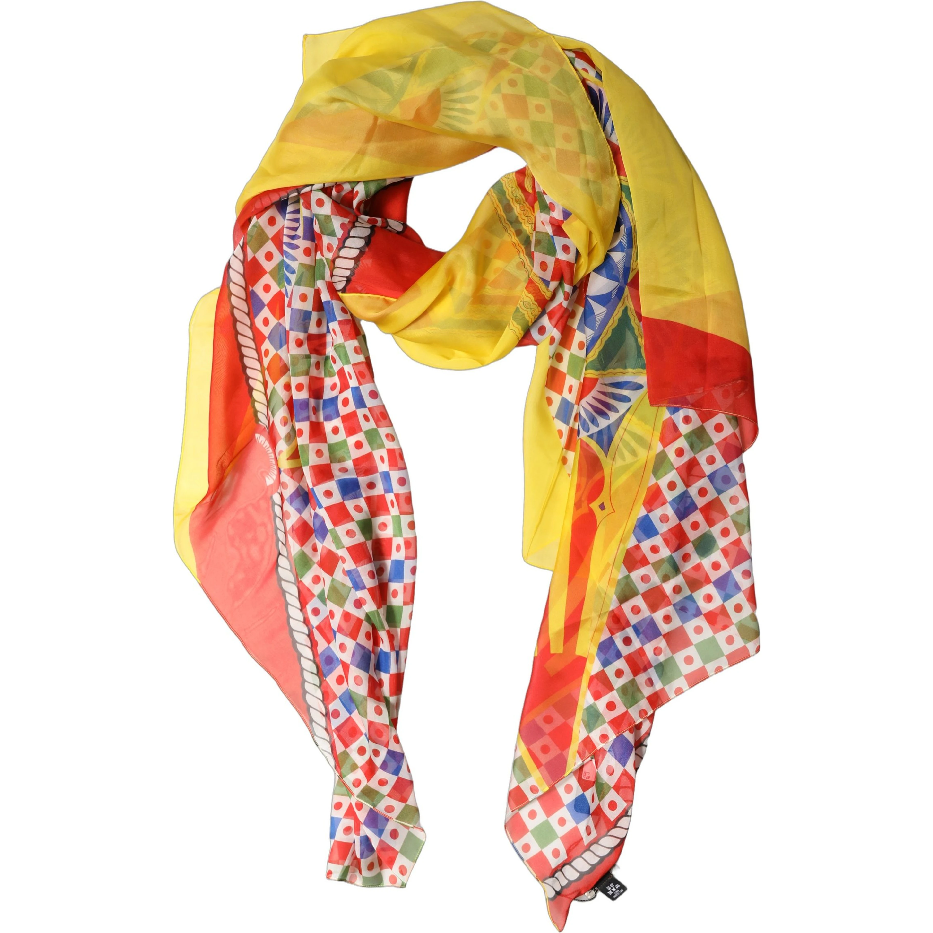 Multicolor Silk Carretto Shawl Stole Scarf